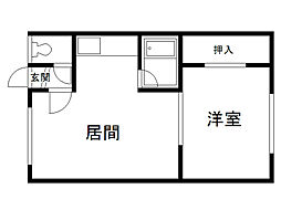 ブルーハウス 1LDKの間取図画像