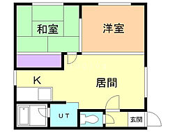 パレ豊岡 2LDKの間取図画像