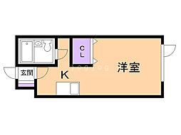 パンプキンハウス 1Kの間取図画像
