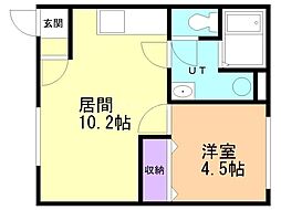 ライジングサン2007 1LDKの間取図画像