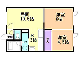 ポンドインハウス2 2LDKの間取図画像