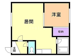 ハイツエルムA棟 1LDKの間取図画像