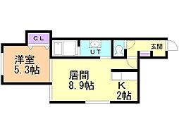 K.E.N 1LDKの間取図画像