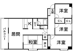 トーアパレス豊岡 4LDKの間取図画像