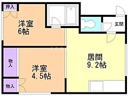 ハイツコズエ 2DKの間取図画像