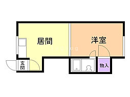 ハイツサンフラワーB 1DKの間取図画像