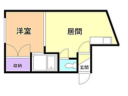 エスパニア4-A 1Kの間取図画像