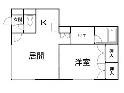 ムーンパレス1 1LDKの間取図画像
