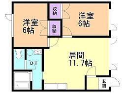 カトウハイツ21A 2LDKの間取図画像