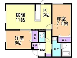 N-MODE2 2LDKの間取図画像