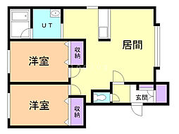 キャロル2 2LDKの間取図画像