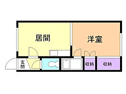 10・12ハイツ 1LDKの間取図画像