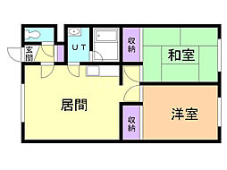ハイムドルチェA 2LDKの間取図画像