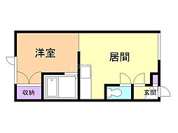 メゾンアルピナ 1DKの間取図画像