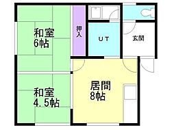 江口マンション 2DKの間取図画像
