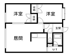 アガスティアハイツ 2LDKの間取図画像
