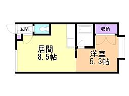 Kハイツ 1LDKの間取図画像