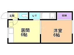 スマイルハウス 1DKの間取図画像