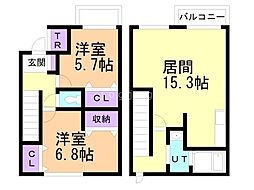 ナリッシュ410 2LDKの間取図画像