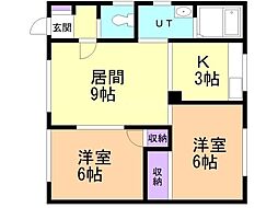 フォールームコーポ 2LDKの間取図画像