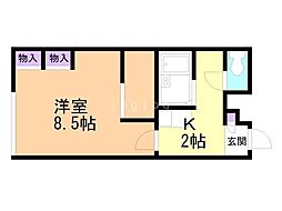 レオパレスJ・コート65 1Kの間取図画像