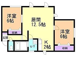 ラヴニール 2LDKの間取図画像