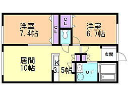 間取図画像 2LDK