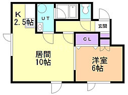 DS亀吉 1LDKの間取図画像