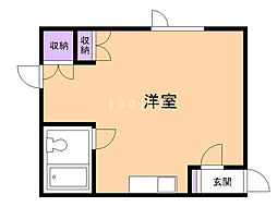 ほくと荘 ワンルームの間取図画像