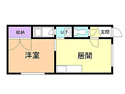 サティ永山 1DKの間取図画像