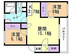 間取図画像 2LDK