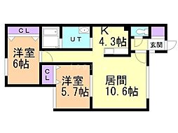 Adria 2LDKの間取図画像