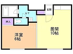 ロヂングカワタMOANA 1DKの間取図画像