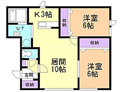 ジョリ1・6 2LDKの間取図画像