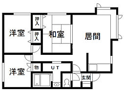 コーポ東和パート2 3LDKの間取図画像