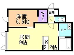 ブレッザA 1LDKの間取図画像