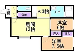ピヴオ 2LDKの間取図画像