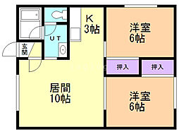 ヴィプレ820 2LDKの間取図画像