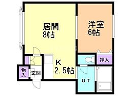 ロシュ7・1B 1LDKの間取図画像