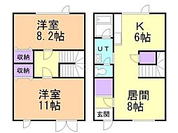 B・バーデン 2LDKの間取図画像