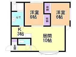 ルナB 2LDKの間取図画像