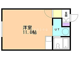 レジデンスほの香 ワンルームの間取図画像