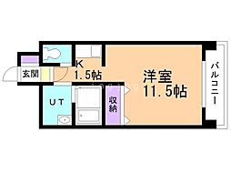 サテラ永山 1Kの間取図画像