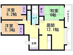 ロジェ5条西町 3LDKの間取図画像
