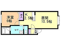 ツインクル旭町JIN 1LDKの間取図画像