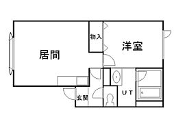 エスティウッド豊岡A棟 1LDKの間取図画像