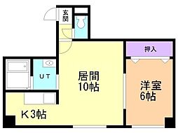 Y'sCUBE 1LDKの間取図画像