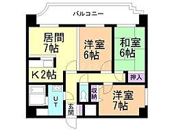 日宝ノルテ1条通 3DKの間取図画像