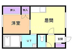 アルファコート 1DKの間取図画像