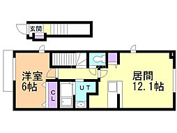 クラリス神楽 1LDKの間取図画像